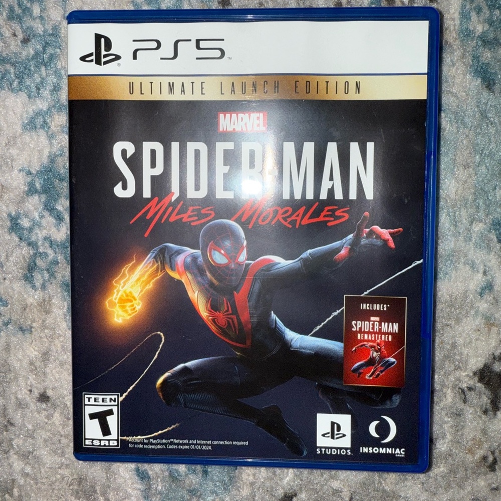 Spider-Man Miles Morales Ultimate Launch Edition PS5 Game Case in Blue and Black